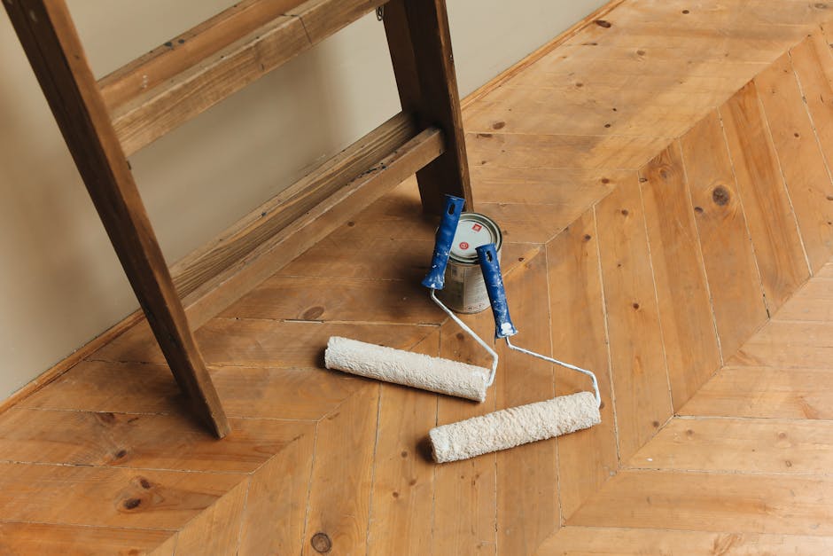 Detail shot of professional craftsmanship in home improvement work